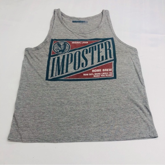 Unisex Imposter Beer Gray Tank Top - Picture 16 of 16